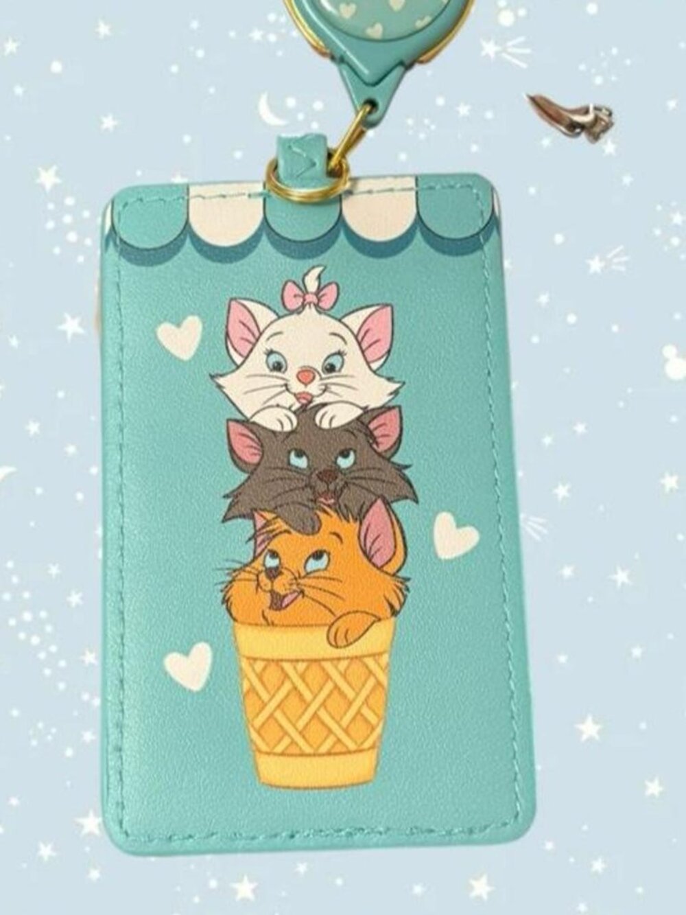 NWT Loungefly Disney Aristocats Marie Toulouse Berlioz ice cream lanyard